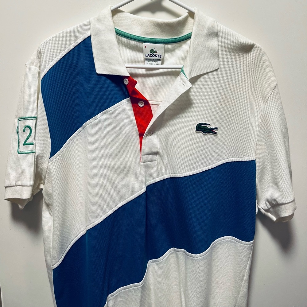Lacoste stripe polo size 5